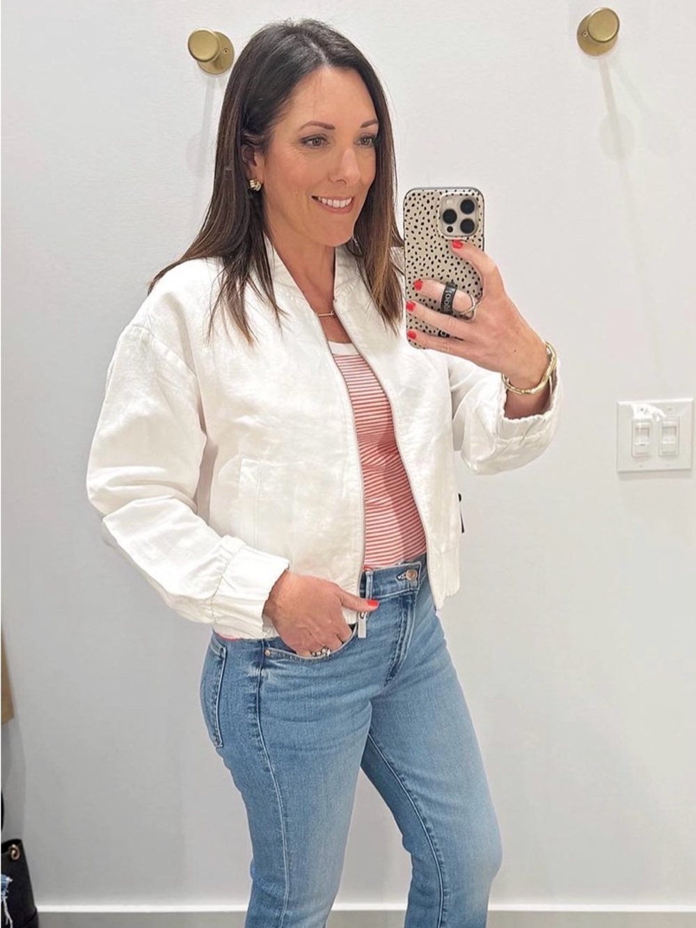 Evereve Sanctuary White Linen Bomber Jacket - Picture 5 of 5